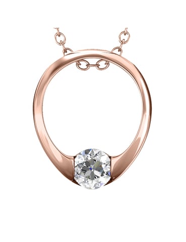 Colgantes Mini Anillo - Oro Rosa y Cristal