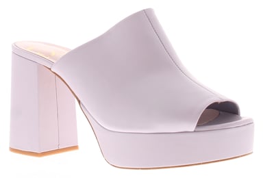Mules de Cuero Deltino de Tacón de Bloque Abiertos de Mujer Ted Baker en Púrpura