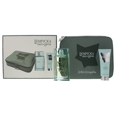Lolita Lempicka Green Lover 3 Piece Set: Eau De Toilette 100ml & Aftershave Gel 75ML