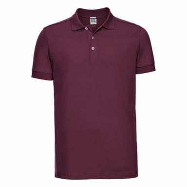 Russell Mens Stretch Short Sleeve Polo Shirt (Burgundy)