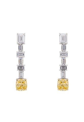 Elizabeth Lemon Topaz Drop Earrings Silver