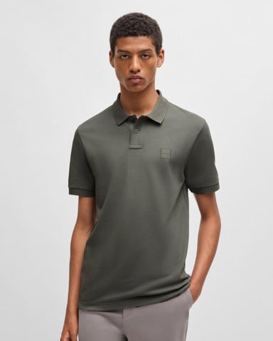 BOSS Orange Camisa Polo Slim Fit de Algodón Stretch para Hombre con Parche de Logo