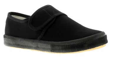 Younger Childrens School Plimsolls Pumps Touch Fastening black