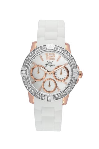 Reloj Yonger and Bresson con esfera blanca y oro rosa