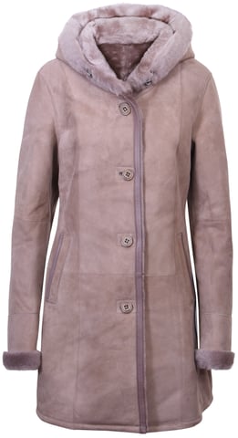 Parka de piel de oveja merino de ante para mujer - Tripoli