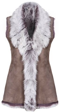Chaleco largo de piel de oveja Toscana para mujer - Sorocaba