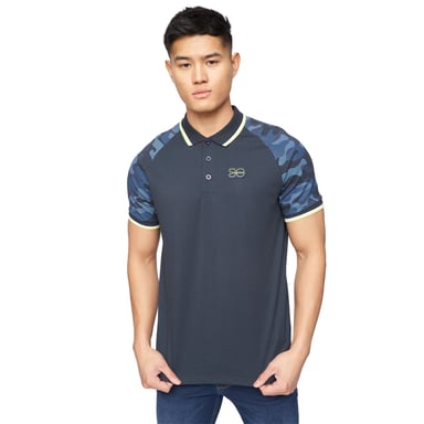 Crosshatch Mens Cramdark Camo Polo Shirt (Navy)