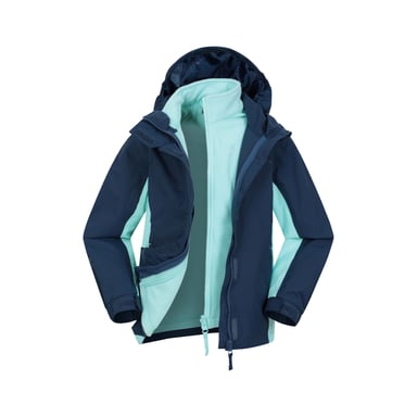 Mountain Warehouse Childrens/Kids Lightning 3 in 1 Waterproof Jacket (Blue)
