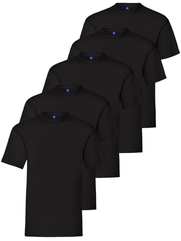 Kruze | Camisetas de Cuello Redondo para Hombre (paquete de 5) - Negro
