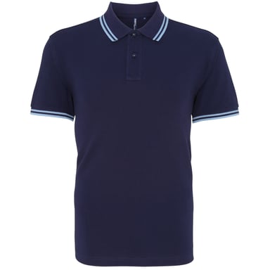 Asquith & Fox Mens Classic Fit Tipped Polo Shirt (Navy/ Cornflower)