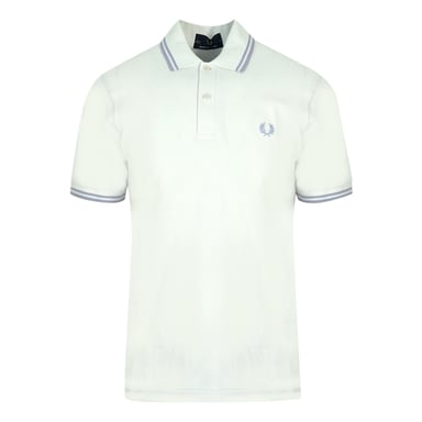 Fred Perry Polo blanco con ribete doble M12 I98
