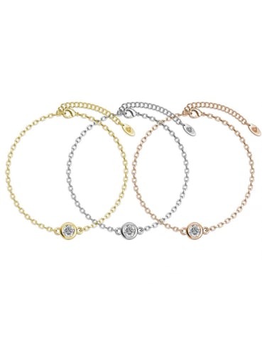 Pulsera Trio con Piedras de Nacimiento - Oro y Cristal