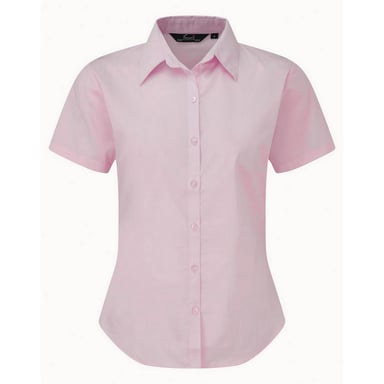 Premier Short Sleeve Poplin Blouse / Plain Work Shirt (Pink)