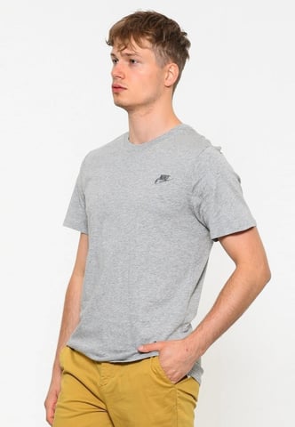Camiseta bordada Futura en gris jaspeado y logo plateado de Nike
