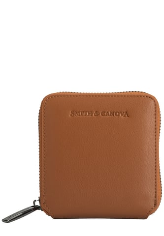 Smooth Leather Square Zip Purse