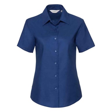 Russell Collection Womens/Ladies Oxford Short-Sleeved Shirt (Bright Royal Blue)