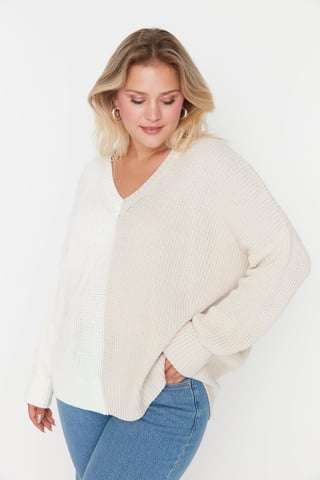 Trendyol Women's Color Block Plus Size Jumper
