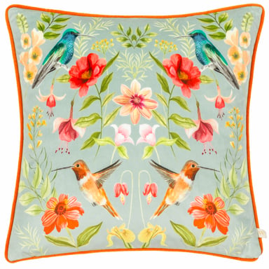 Wylder Nectar Garden Blossom Piped Velvet Polyester Filled Cushion