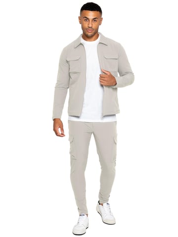 Enzo | Conjunto de chándal Cargo Shacket para hombre - Piedra