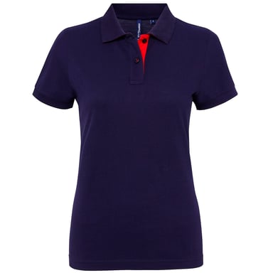 Asquith & Fox Womens/Ladies Short Sleeve Contrast Polo Shirt (Navy/ Red)