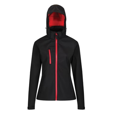 Regatta Womens/Ladies Venturer 3 Layer Membrane Soft Shell Jacket (Black/Red)