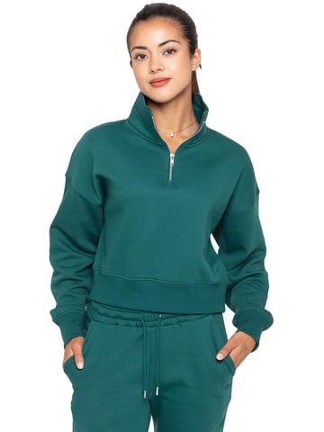 Enzo | Sudadera Media Cremallera Mujer - Verde Bosque