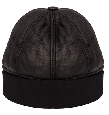 Gorro de lana 100 % piel de oveja de color negro para hombre