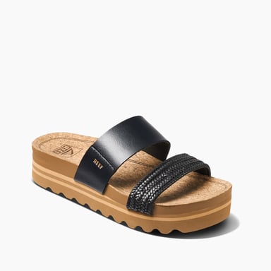 Reef Cushion Vista Hi Sandal Black Braid