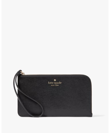 Lucy Saffiano Leather Medium L-Zip Wristlet