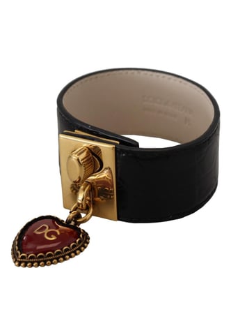 Pulsera De Llavero De Corazon De Cuero Negro