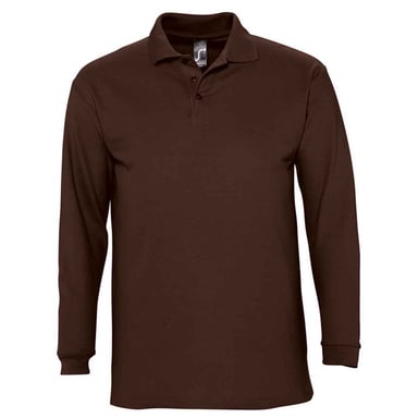 SOLS Unisex Adult Winter II Long-Sleeved Polo Shirt (Chocolate)