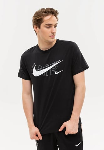 Camiseta Nike Air Print Sportswear con logo multicolor para hombre en negro