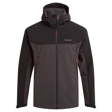 Craghoppers Mens Seer Hooded Waterproof Jacket (Black/Black Pepper)