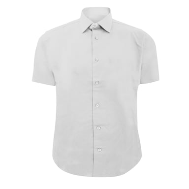 Russell Collection Mens Short Sleeve Easy Care Fitted Shirt (White)
