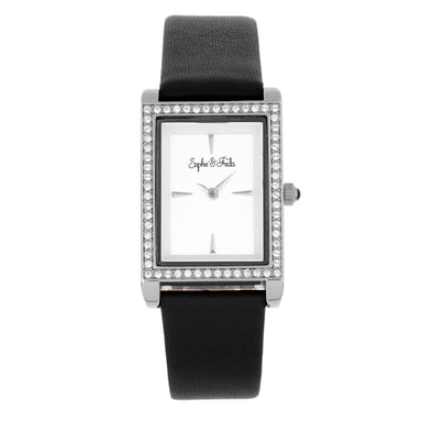 Reloj Sophie and Freda Wilmington con correa de cuero y cristales Swarovski