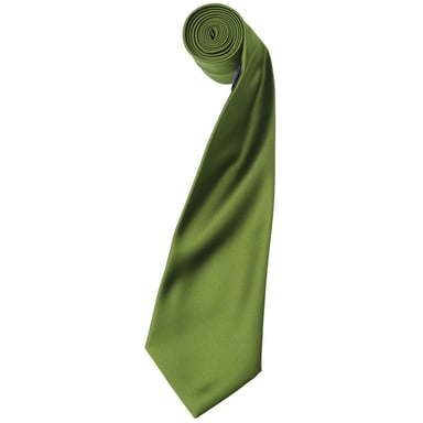 Premier Mens Plain Satin Tie (Narrow Blade) (Oasis Green)