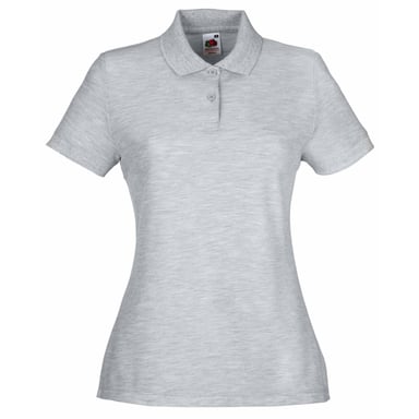 Fruit Of The Loom Womens Lady-Fit 65/35 Short Sleeve Polo Shirt (Heather Grey)