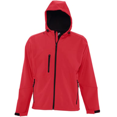 SOLS Mens Replay Hooded Soft Shell Jacket (Breathable, Windproof And Water Resistant) (Pepper Red)