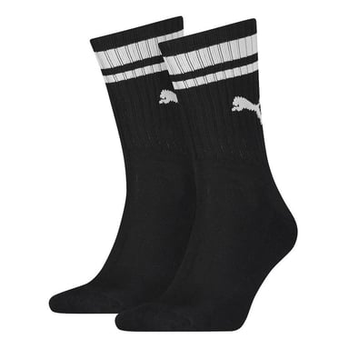 Puma Unisex Adult Heritage Stripe Crew Socks (Pack of 2) (Black/White)