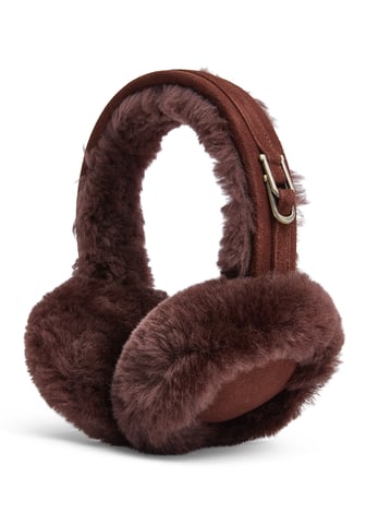 Orejeras marrones súper suaves y esponjosas de invierno para mujer, cálidas y acogedoras