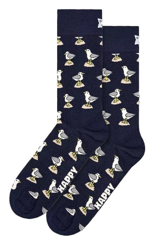 Happy Socks - Calcetines con estampado de gaviotas en azul marino - Azul marino