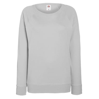 Fruit OF The Loom Ladies Fitted Lightweight Raglan Sweatshirt (240 GSM) (Heather Grey)