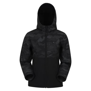 Mountain Warehouse Childrens/Kids Exodus Camo Soft Shell Jacket (Black)