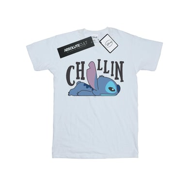 Disney Womens/Ladies Lilo And Stitch Chillin Cotton Boyfriend T-Shirt (White)