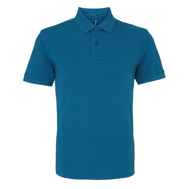 Asquith & Fox Mens Plain Short Sleeve Polo Shirt (Teal Heather)