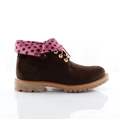Timberland Authentics Roll Top de cuero marrón oscuro Botas para mujer 8136a