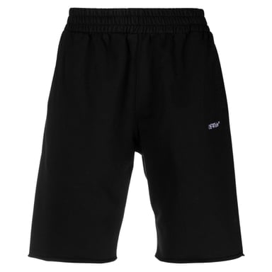 Off-White Shorts deportivos negros con diseño de garabatos