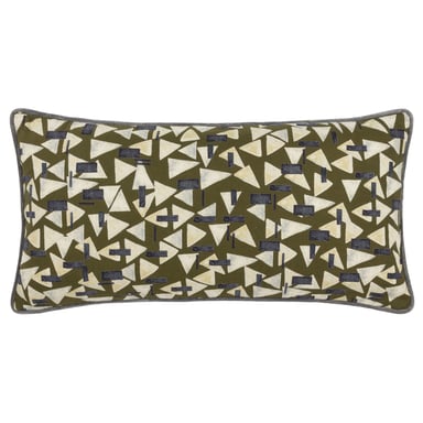 Hoem City Geometric Piped Feather Filled Cushion