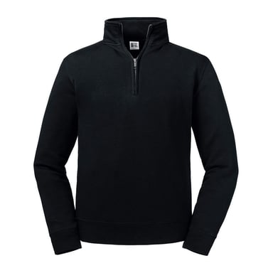 Russell Mens Authentic Zip Neck Sweatshirt (Black)