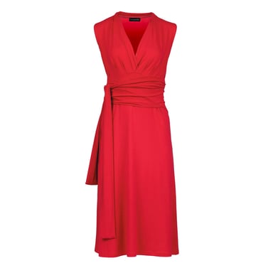 Red Jersey Empire Line Dress